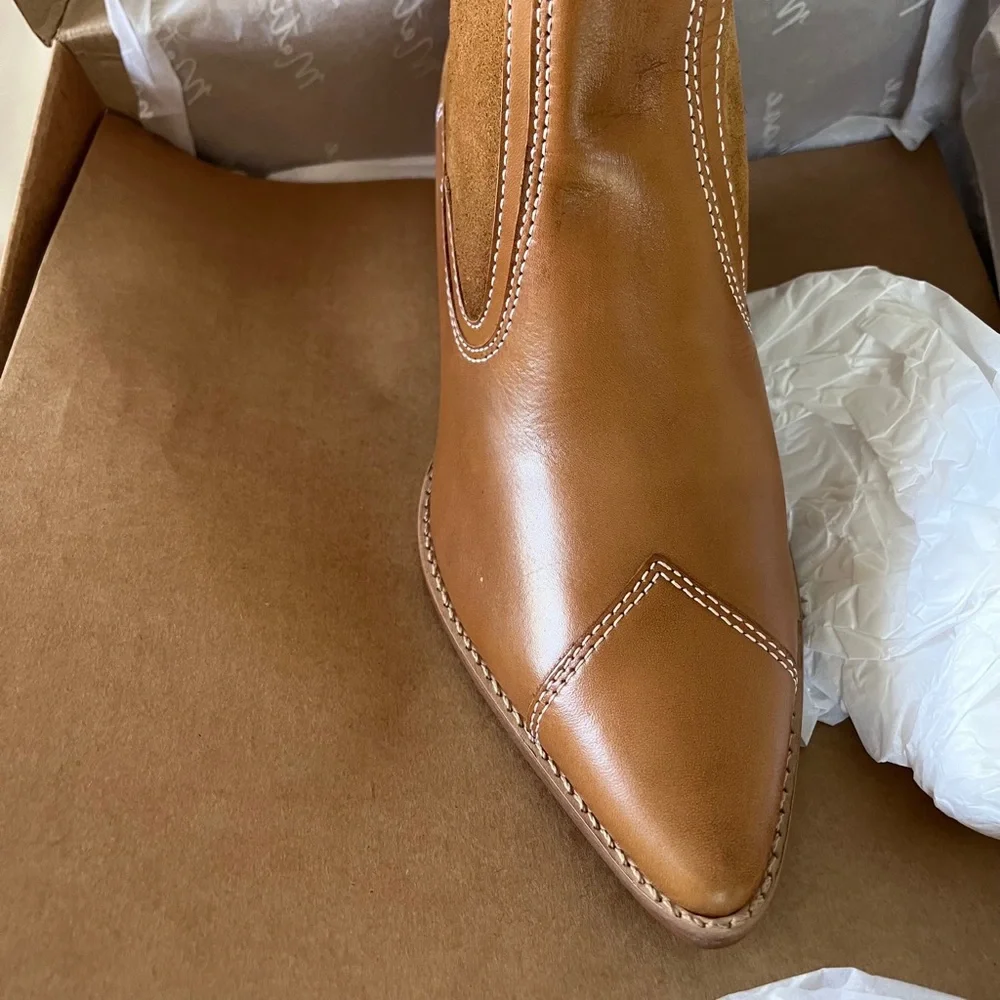 NIB Anthropologie Matisse Carina Western style Suede/Leather Boots - Picture 8 of 13